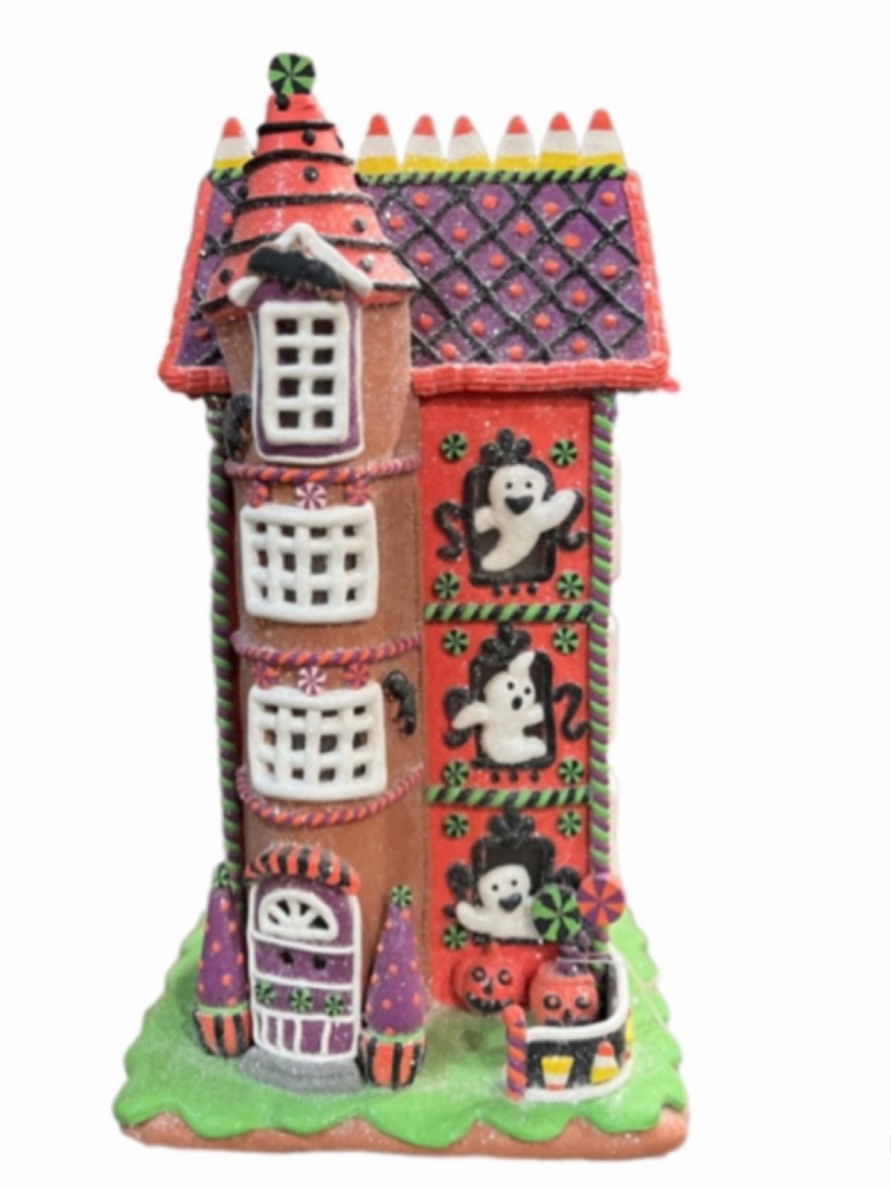 NEW Raz Imports Halloween Pastel Sugar Haunted Spooky Ghost Gingerbread House
